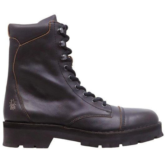 Fly London KAFT126FLY stivaletto uomo in pelle nera e marrone 