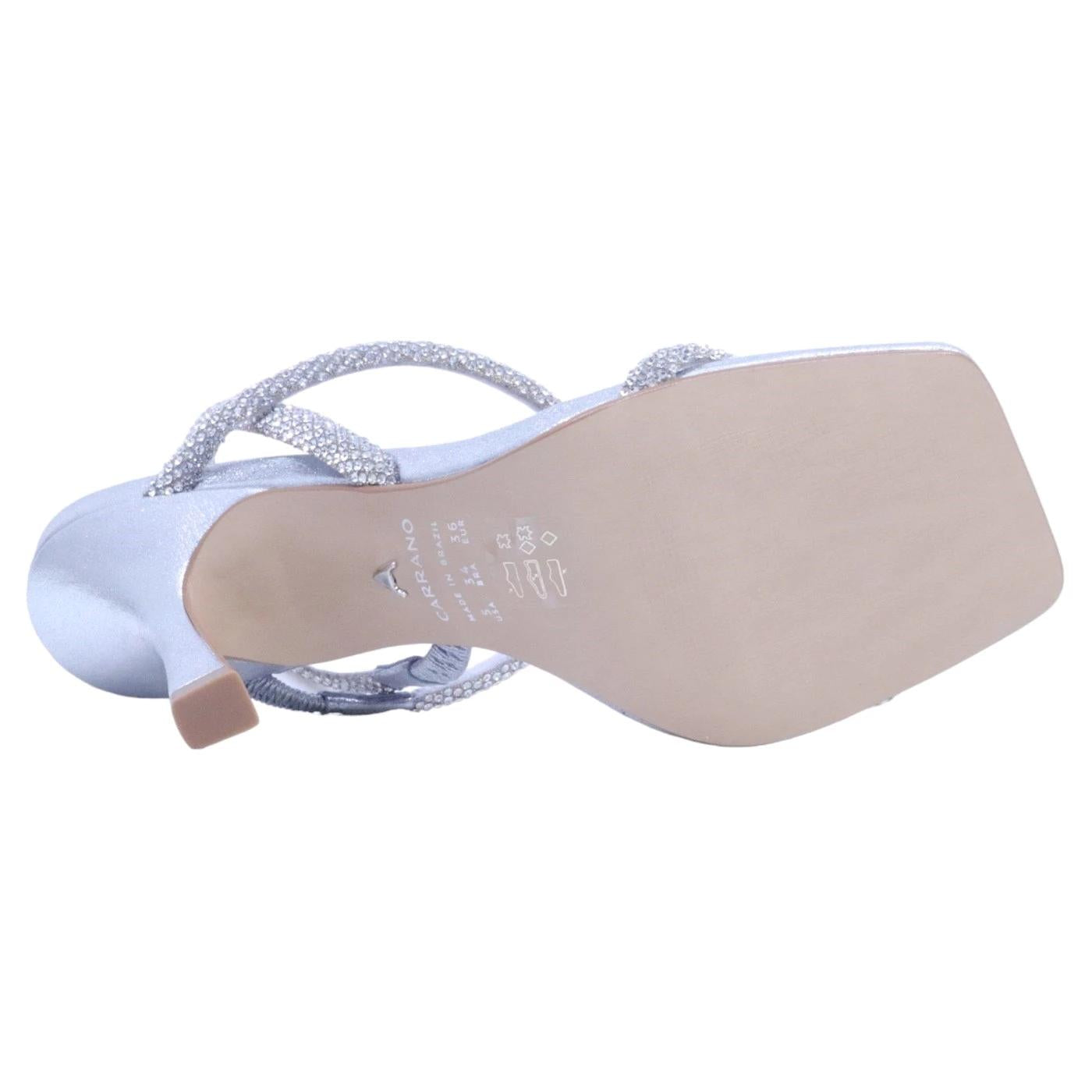 Sandalo donna Carrano 274051 in pelle satinata argento 