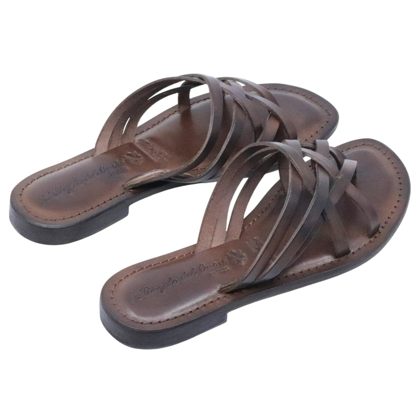 Sandalo donna L'angolo del cuoio Firenze 4409 in pelle marrone 