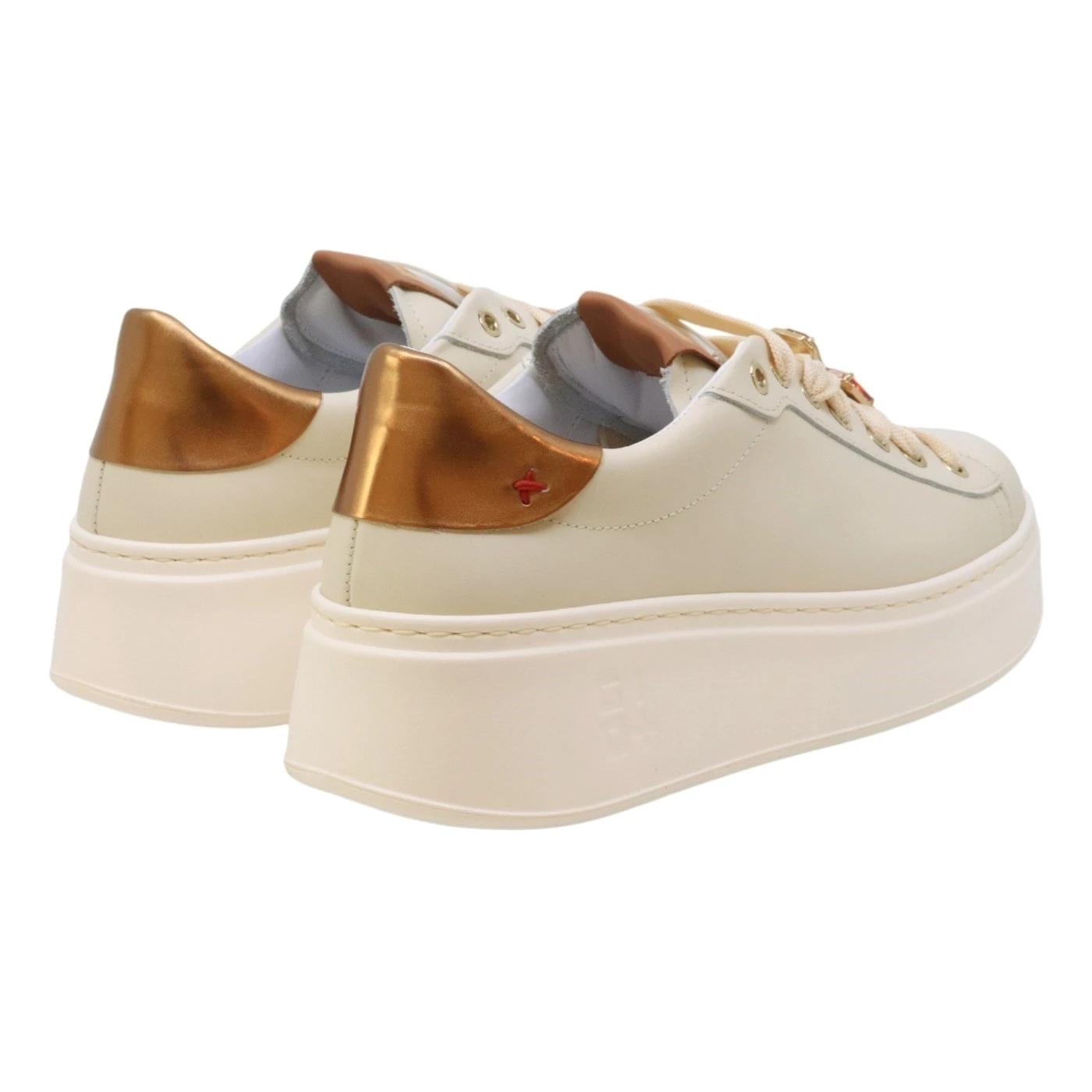 Sneaker donna Gio+ PIA248B in pelle bianco latte 