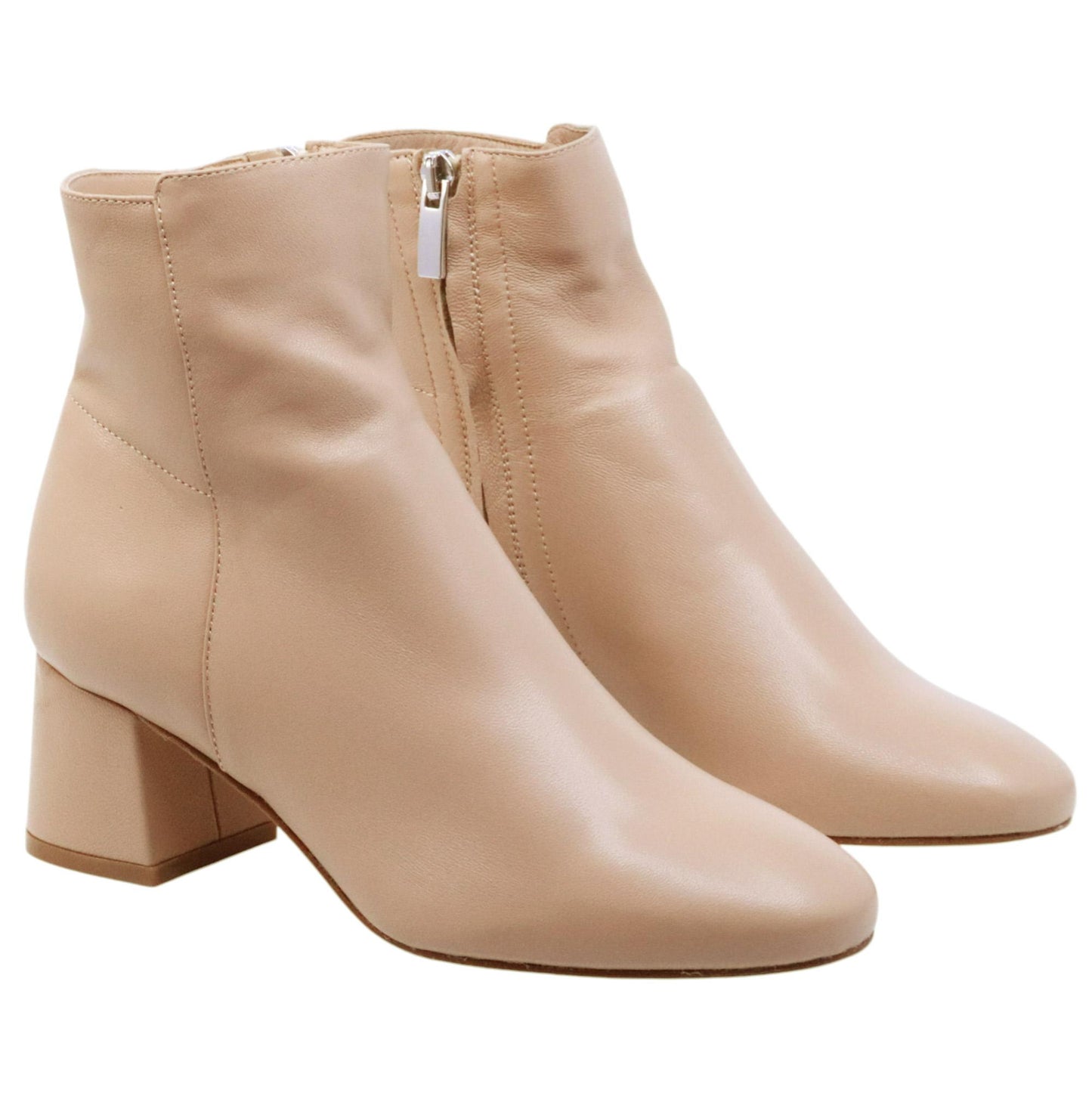 Ranyé 133 stivaletto donna in pelle nappa cappuccino con tacco elegante Made in Italy 
