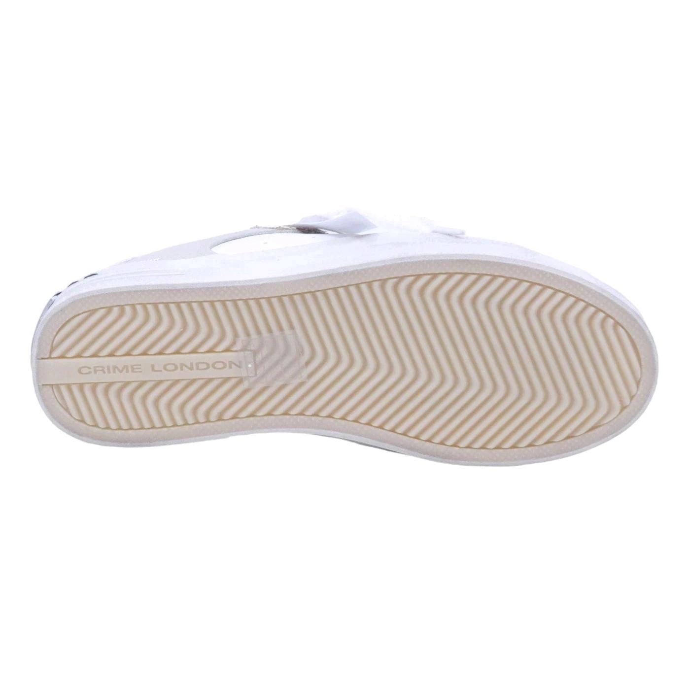 Sneaker donna Crime London Sk8 Deluxe 27107 in pelle bianca 
