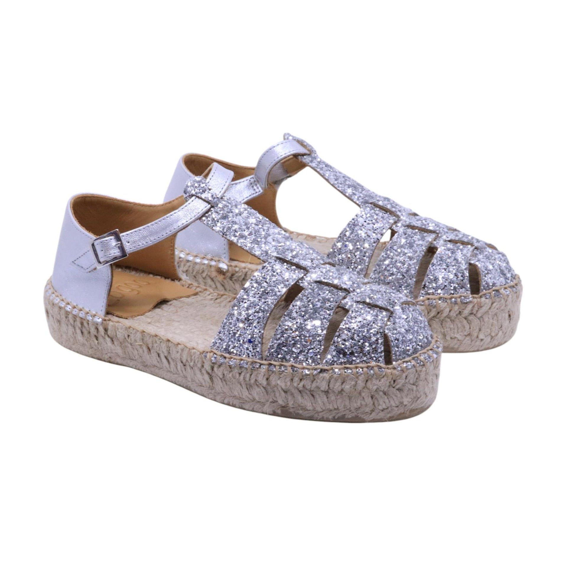 Sandalo donna Lagoa Valencia in glitter argento 