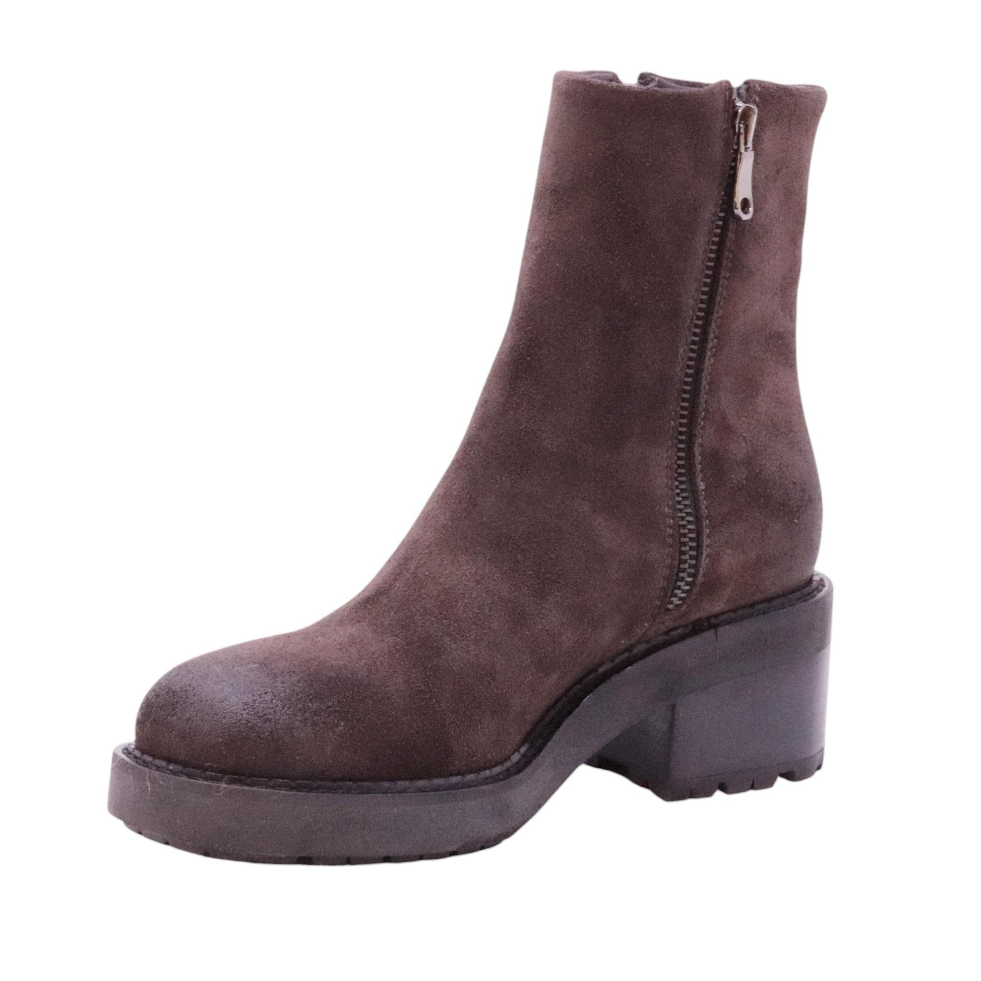 Curiositè 2831 stivaletto donna in camoscio marrone 