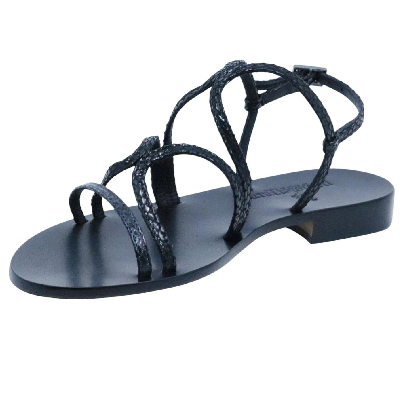 Sandalo caprese Paolo Ferrara CR3026 in pelle nera 