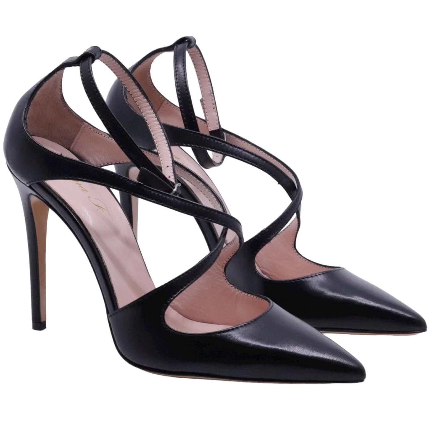 Décolleté donna Anna F 1492 in elegante pelle di colore nero 