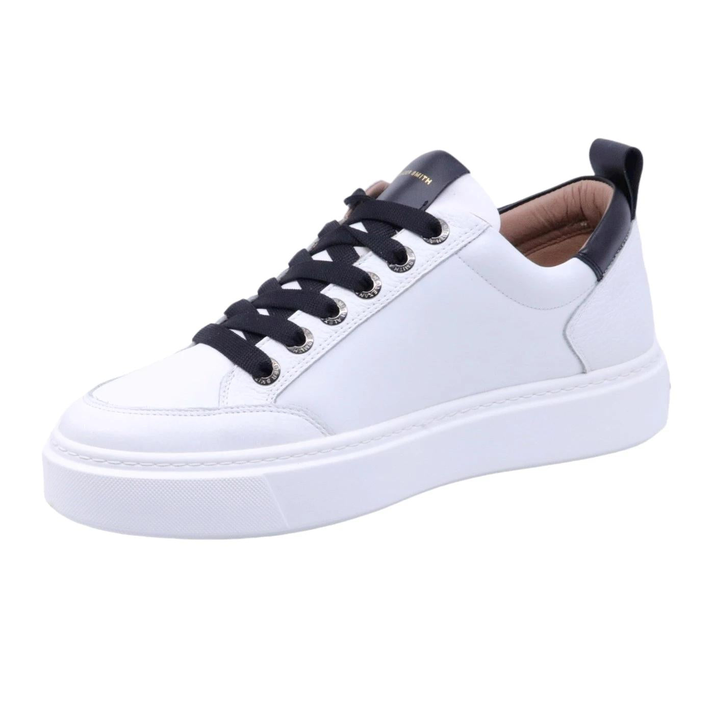 Sneaker uomo Alexander Smith Bond in pelle bianca con dettagli in marrone scuro 