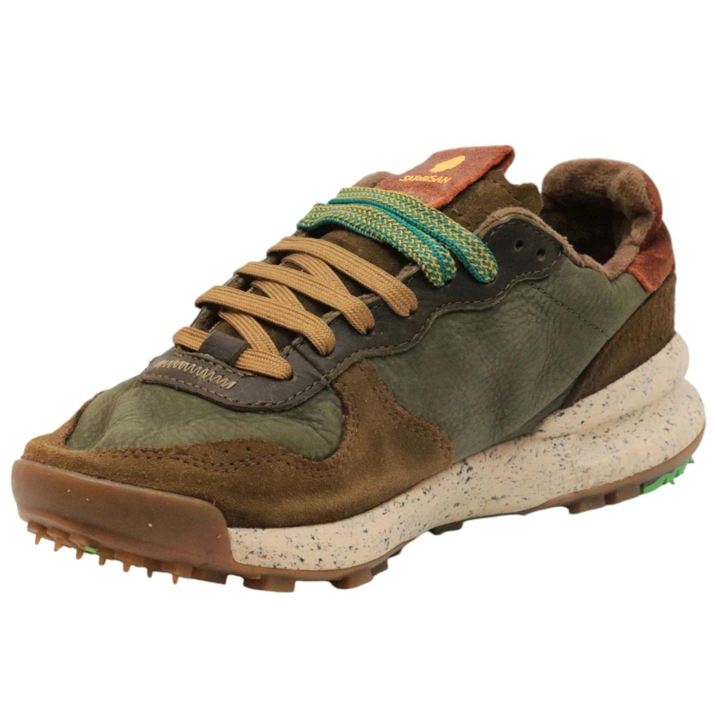 Satorisan Chacrona Premium sneaker uomo in pelle verde 