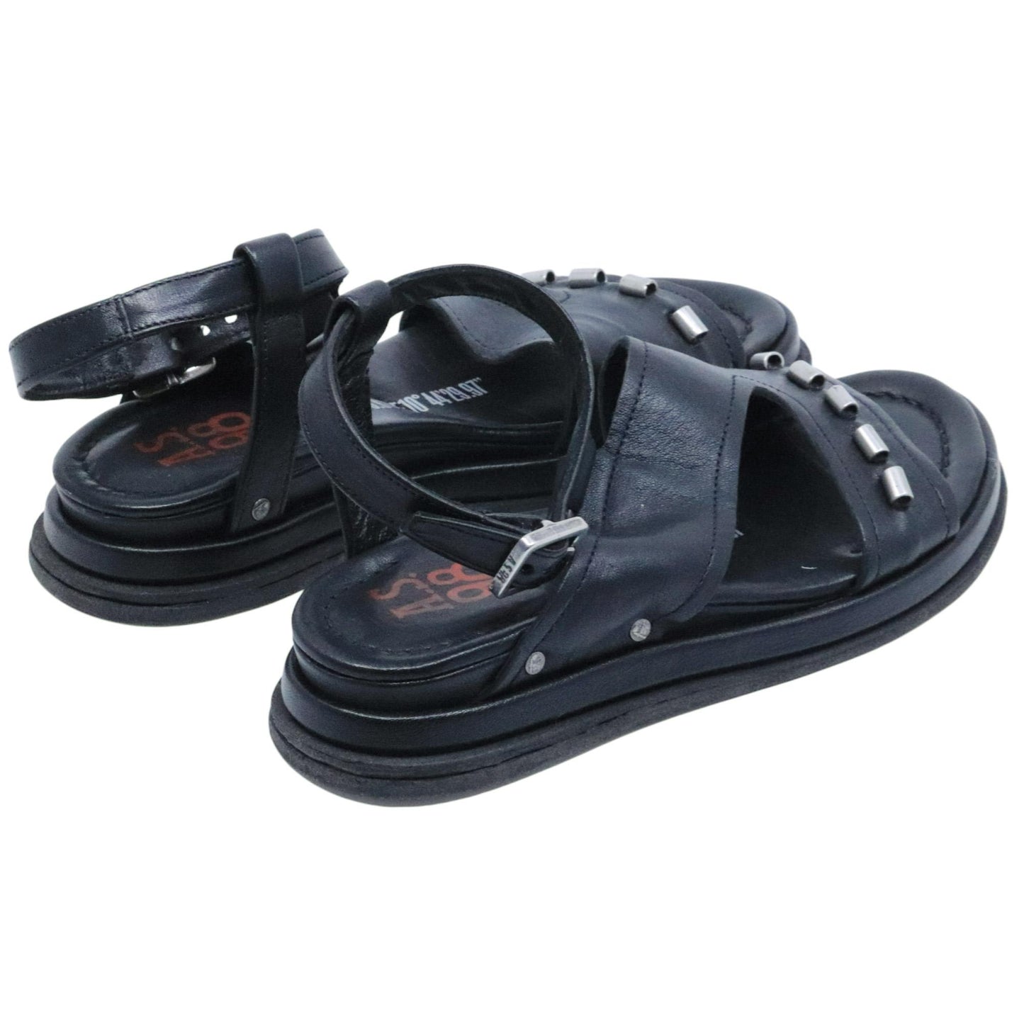 Sandalo donna AS98 B60016 in pelle nera<BR/> 