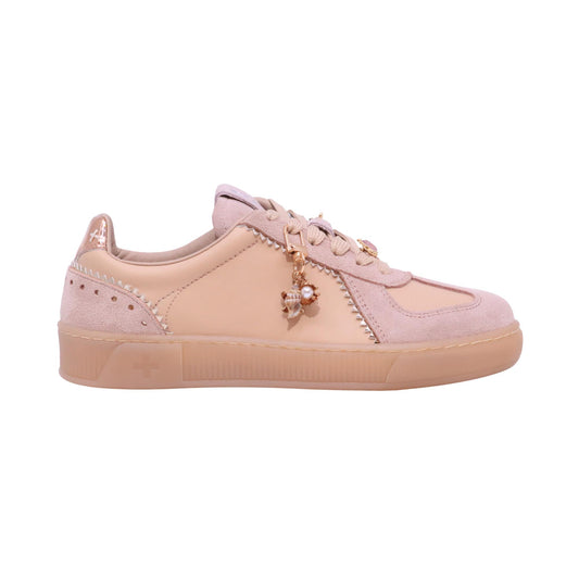 Gio+ Anna Blue sneaker donna in pelle nude e camoscio rosa 