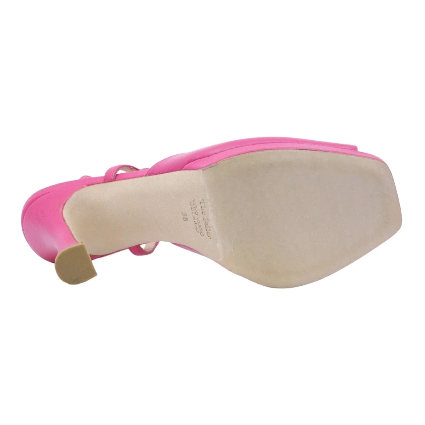 Sandalo The Seller da donna realizzato in pelle color fuxia 