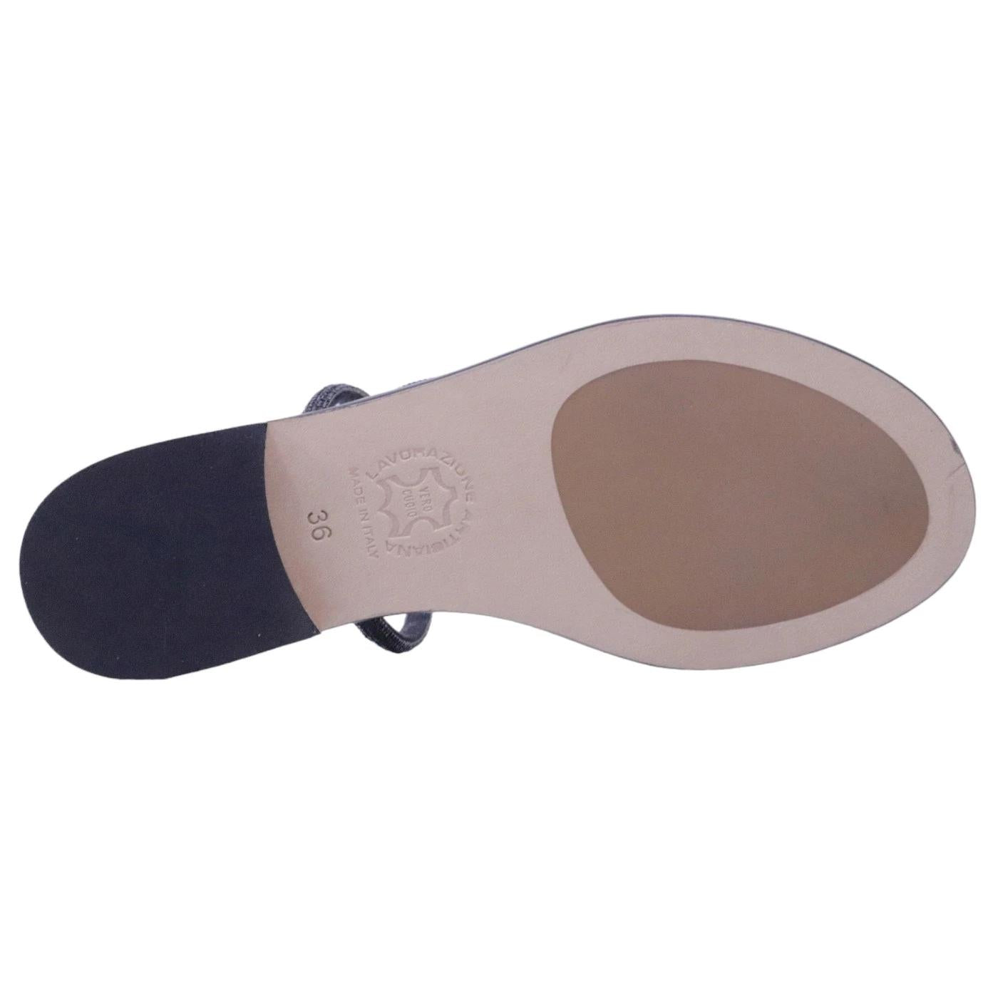 Sandalo caprese Paolo Ferrara 3114 in nero con strass luminosi 