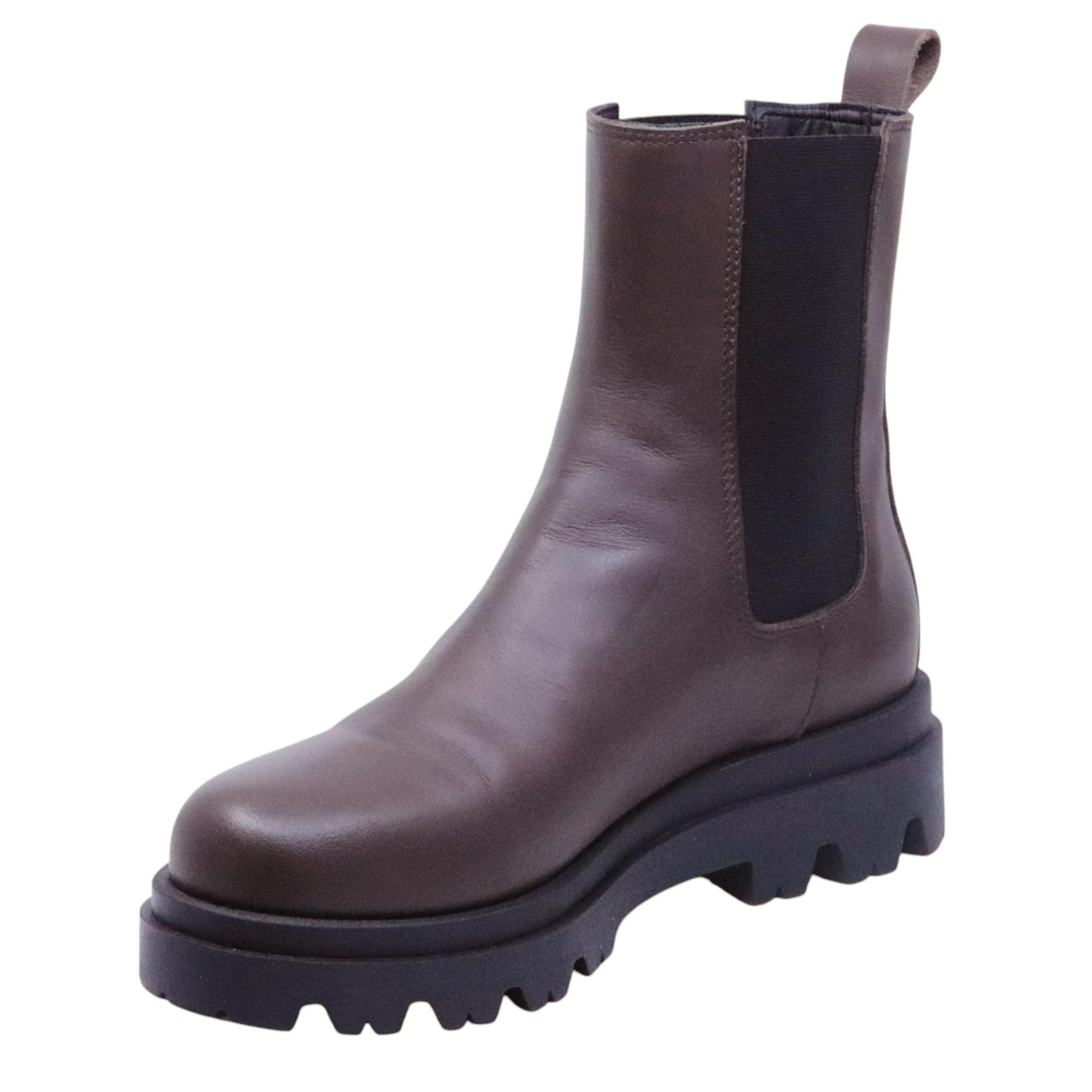 Chelsea Boot Ranyé BKB da donna in pelle marrone 