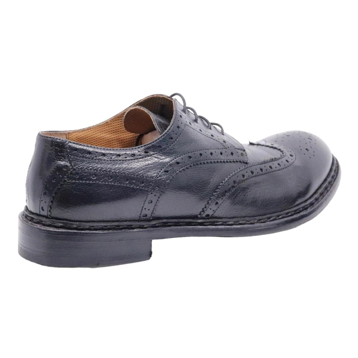 Scarpa Derby imperiale da uomo Crispiniano 481 in pelle nappata nera 