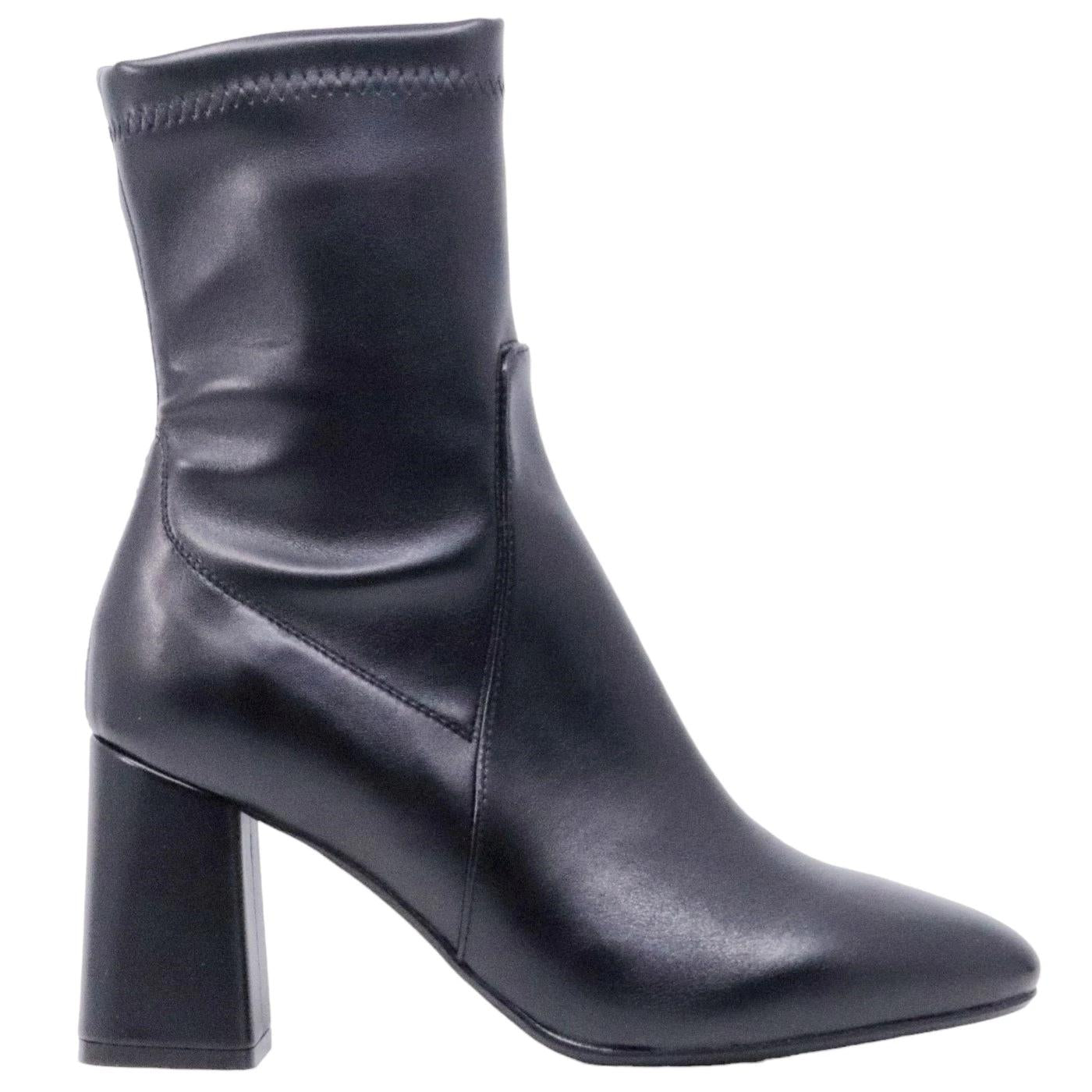 Tronchetto donna Anna F 9795 in pelle nera 