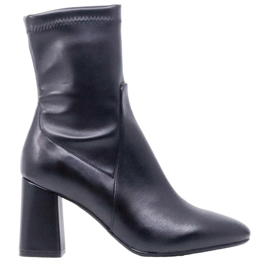 Tronchetto donna Anna F 9795 in pelle nera 