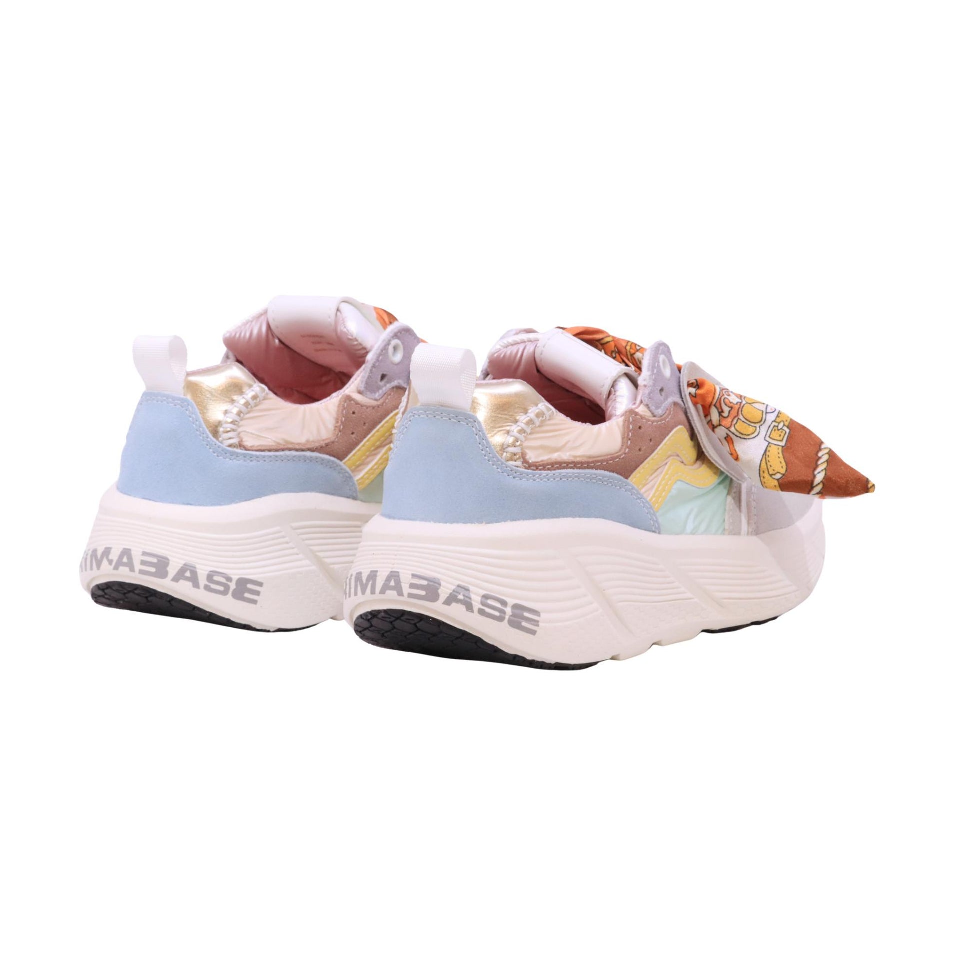 Primabase Fuji 50554-041 sneaker donna in camoscio, pelle e tessuto multicolor 