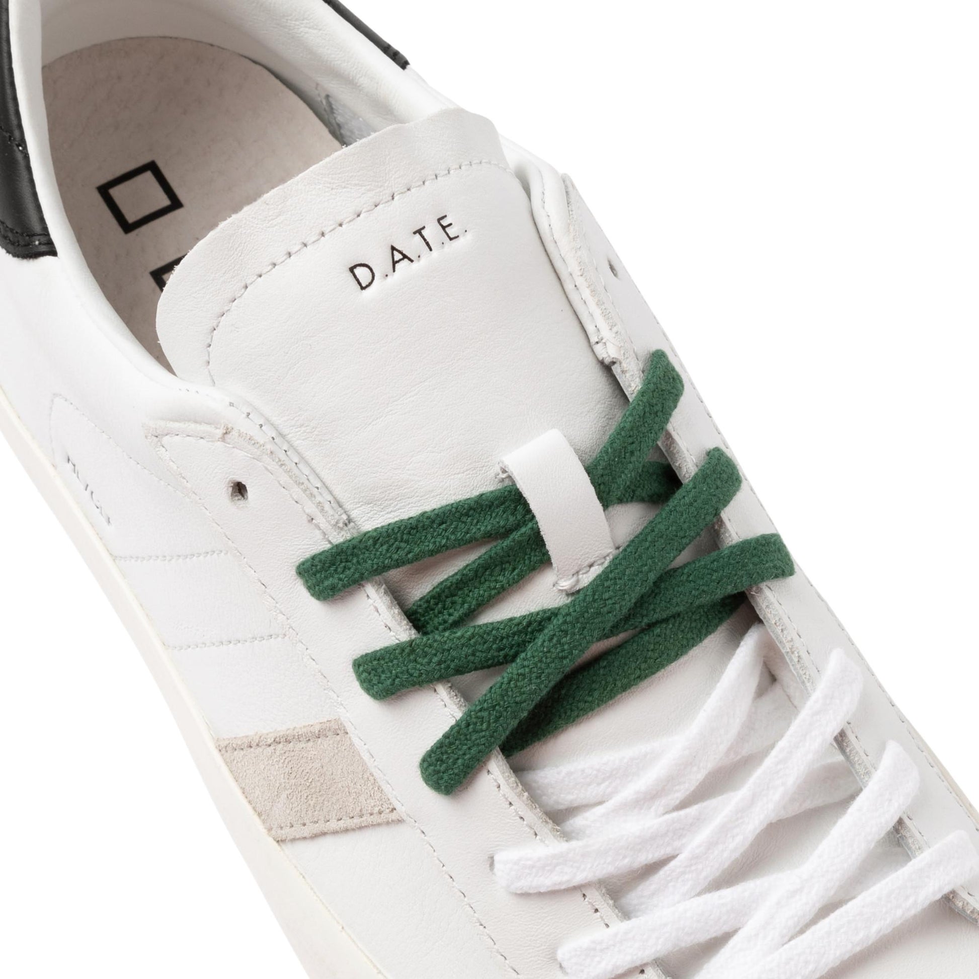 D.A.T.E. Hill Low Calf HL-CA-WB sneaker uomo in pelle bianca e nera 