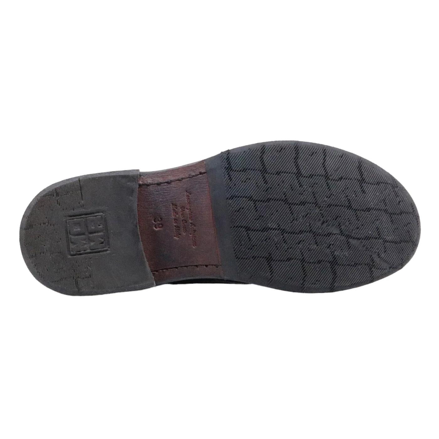 Scarpa Derby uomo Moma 2AW003 in pelle nera con effetto "vintage" 