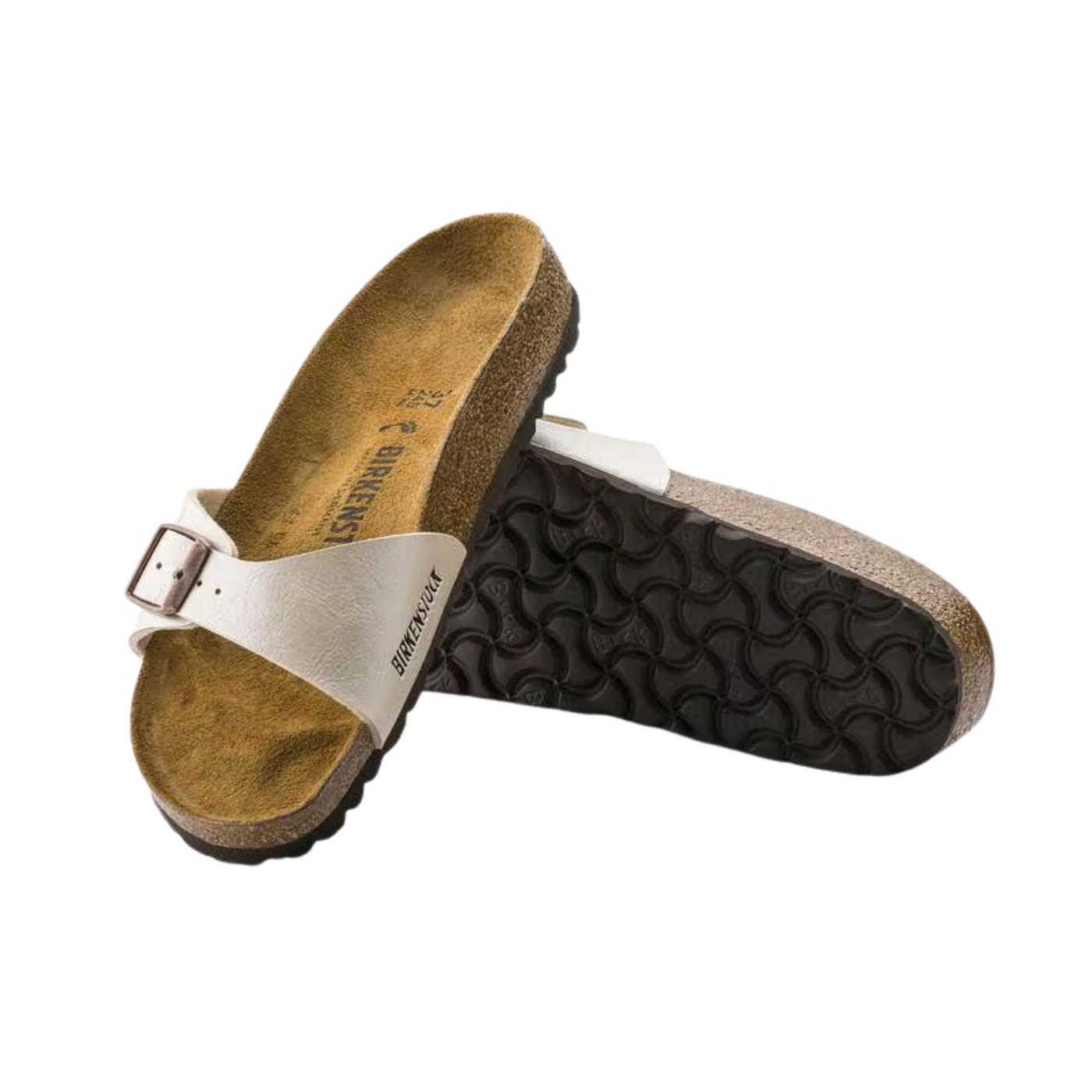 Birkenstock Madrid Graceful Pearl White sandalo donna Birko-Flor bianco perlato narrow fit 
