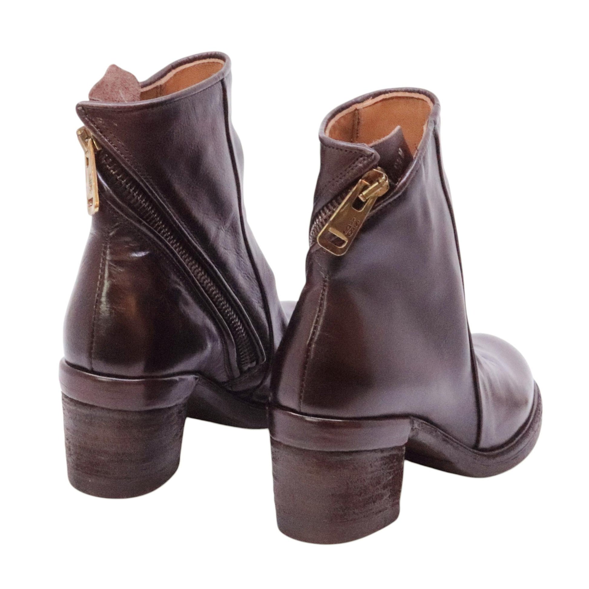 AS98 Jase A24208 stivaletto donna in pelle marrone fondente 