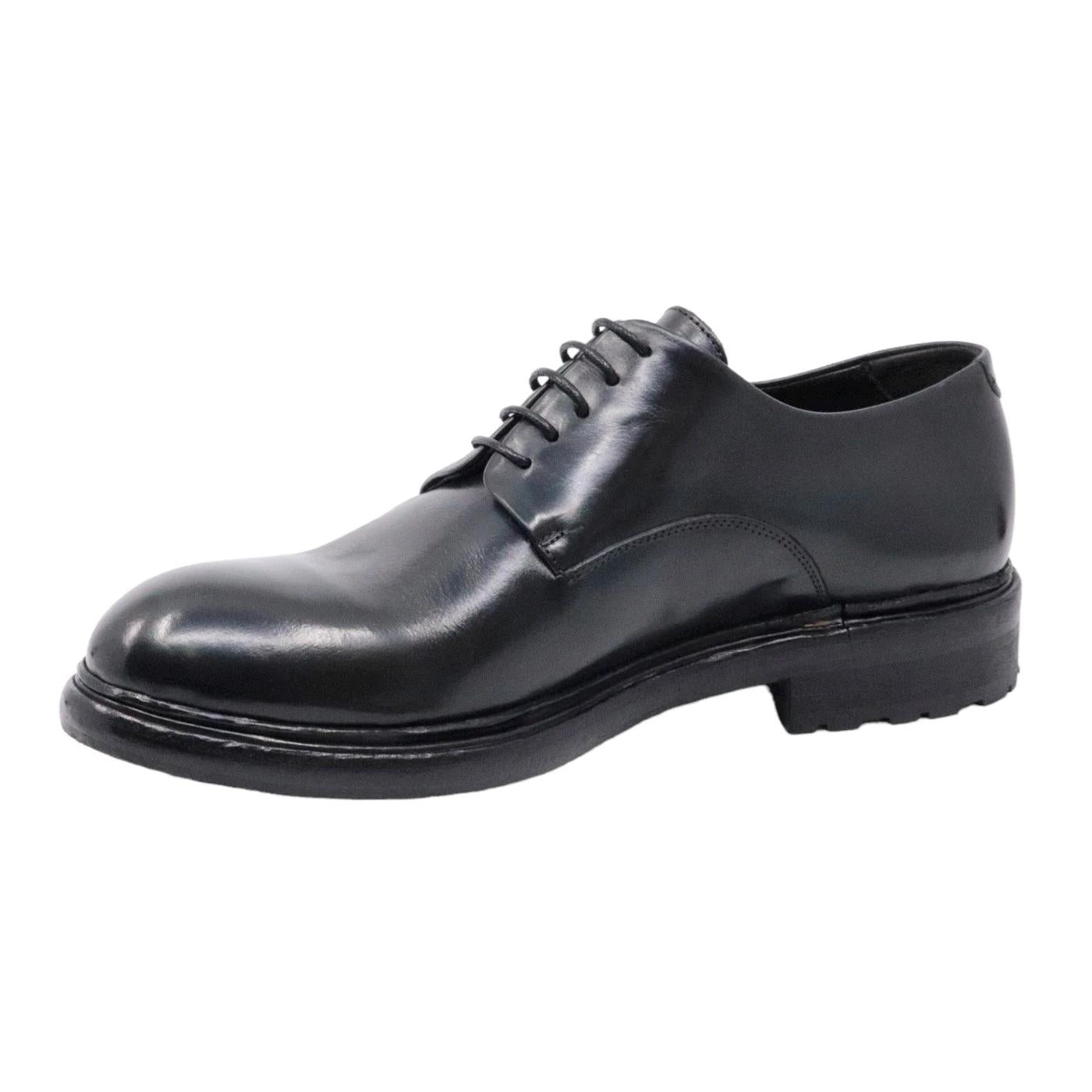 Crispiniano 6084 scarpa derby da uomo in pelle nera 