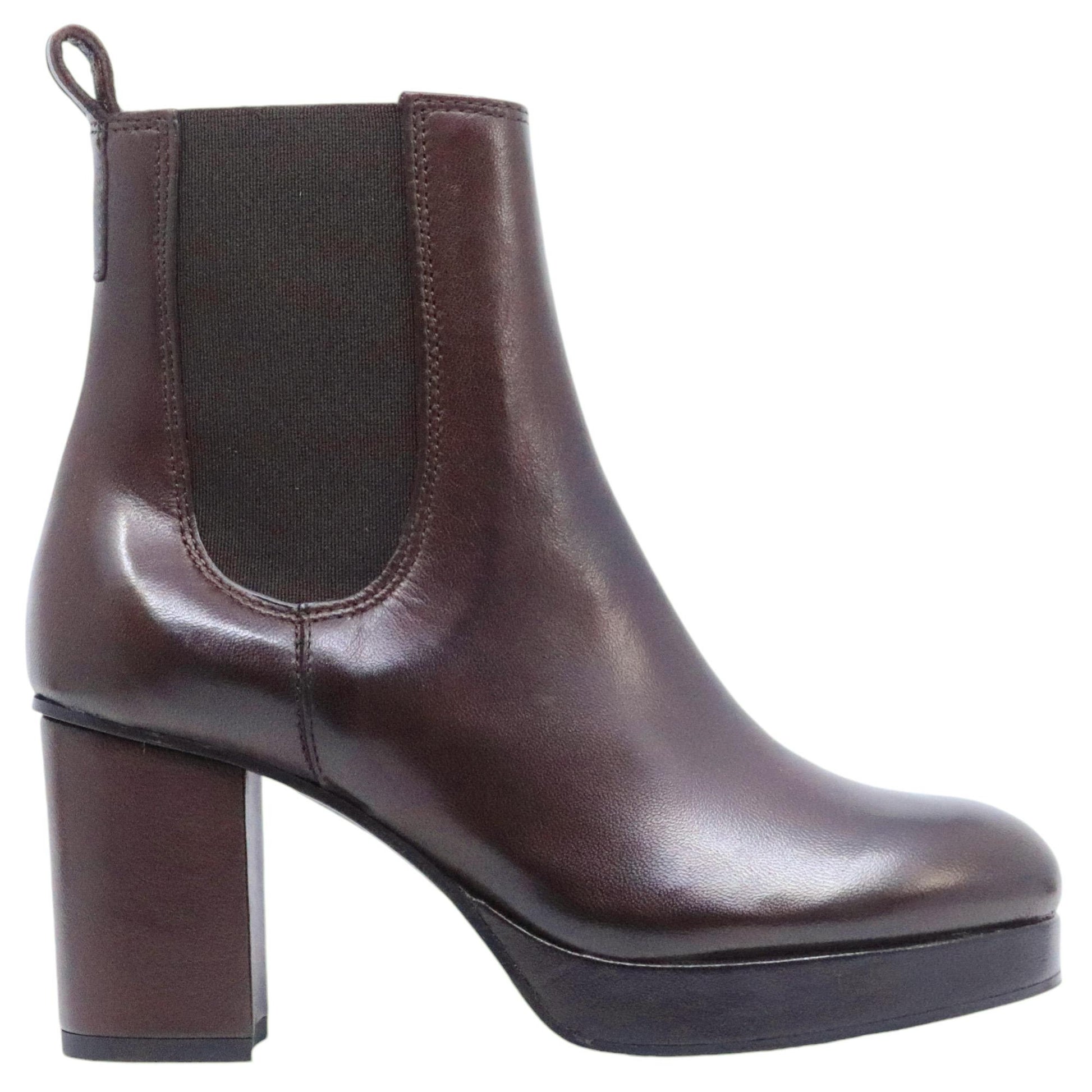 Chelsea donna  con tacco Triver Flight 776 01 in pelle marrone 