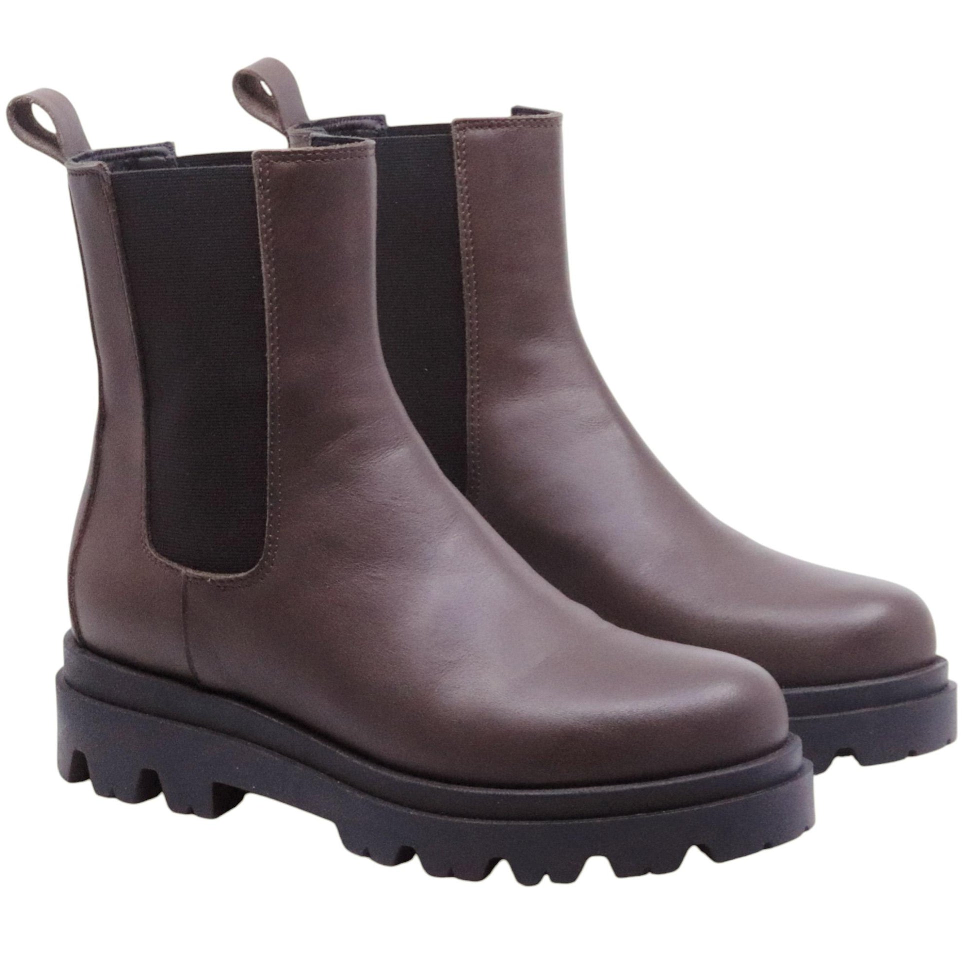 Chelsea Boot Ranyé BKB da donna in pelle marrone 