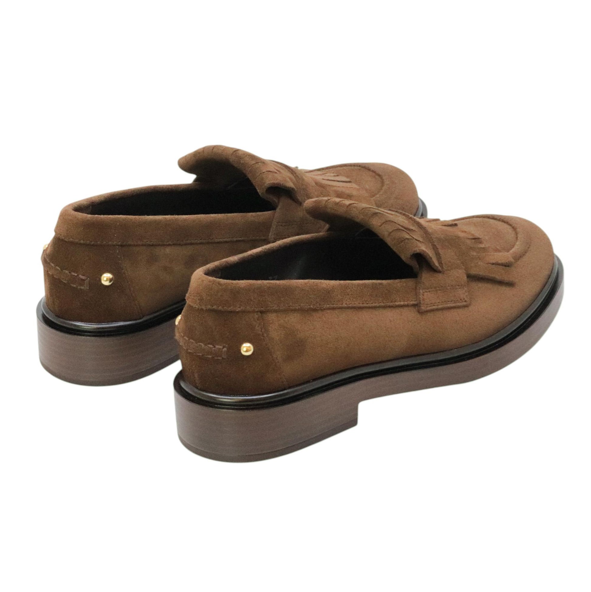 Triver Flight 709 mocassino donna in camoscio marrone con frange 