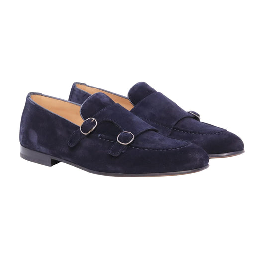 Triver Flight 464-07 Softy mocassino doppia fibbia uomo in camoscio blu 