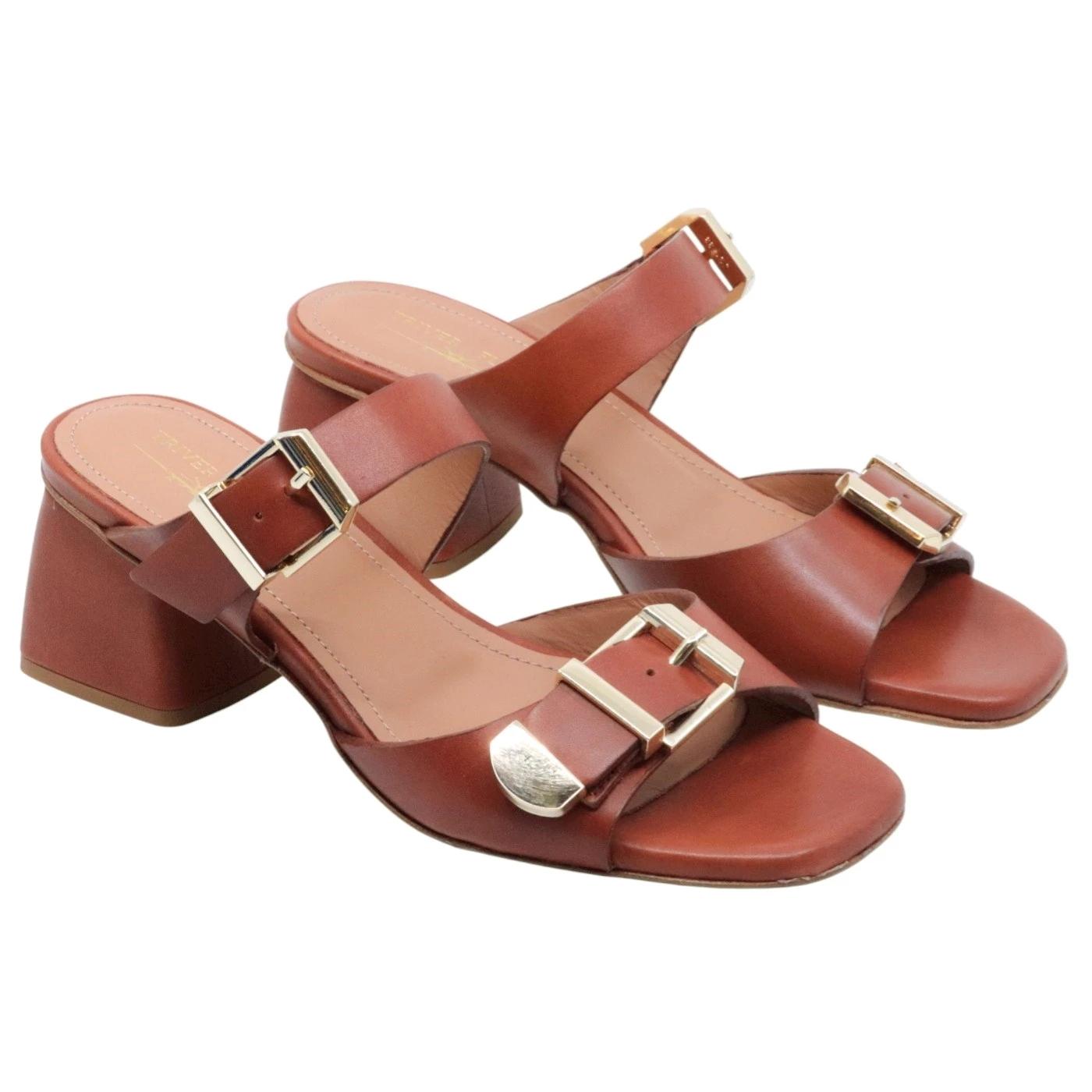 Sandalo con tacco Triver Flight 601 19 in pelle rosso 