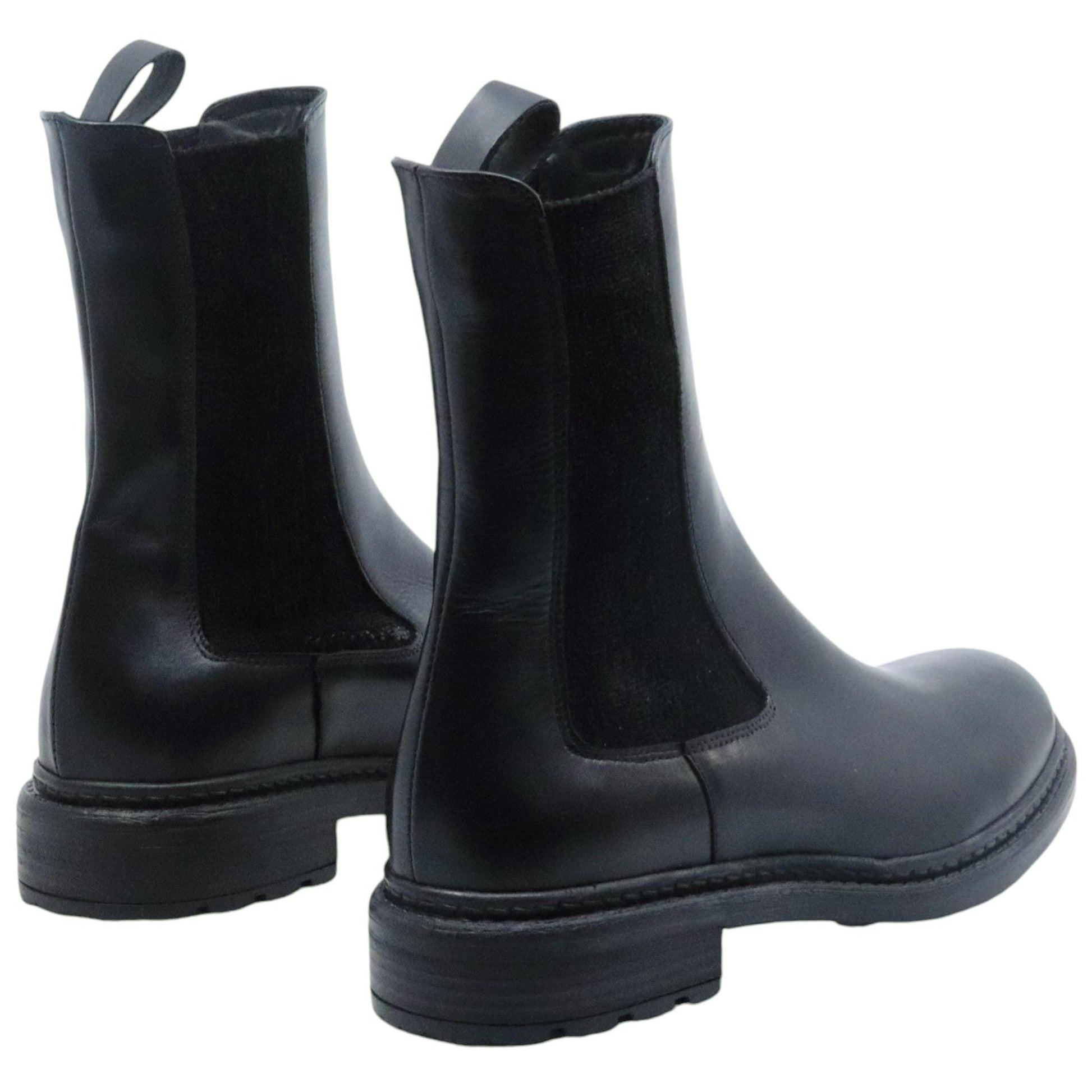 Chelsea boot donna The Seller GD729 in pelle nero 