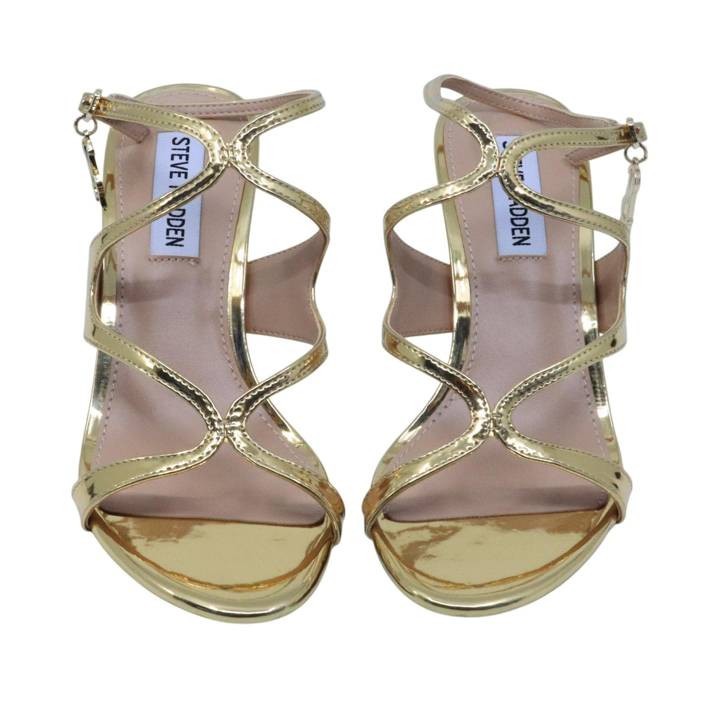 Sandalo con tacco Steve Madden Gracia in vernice platino 