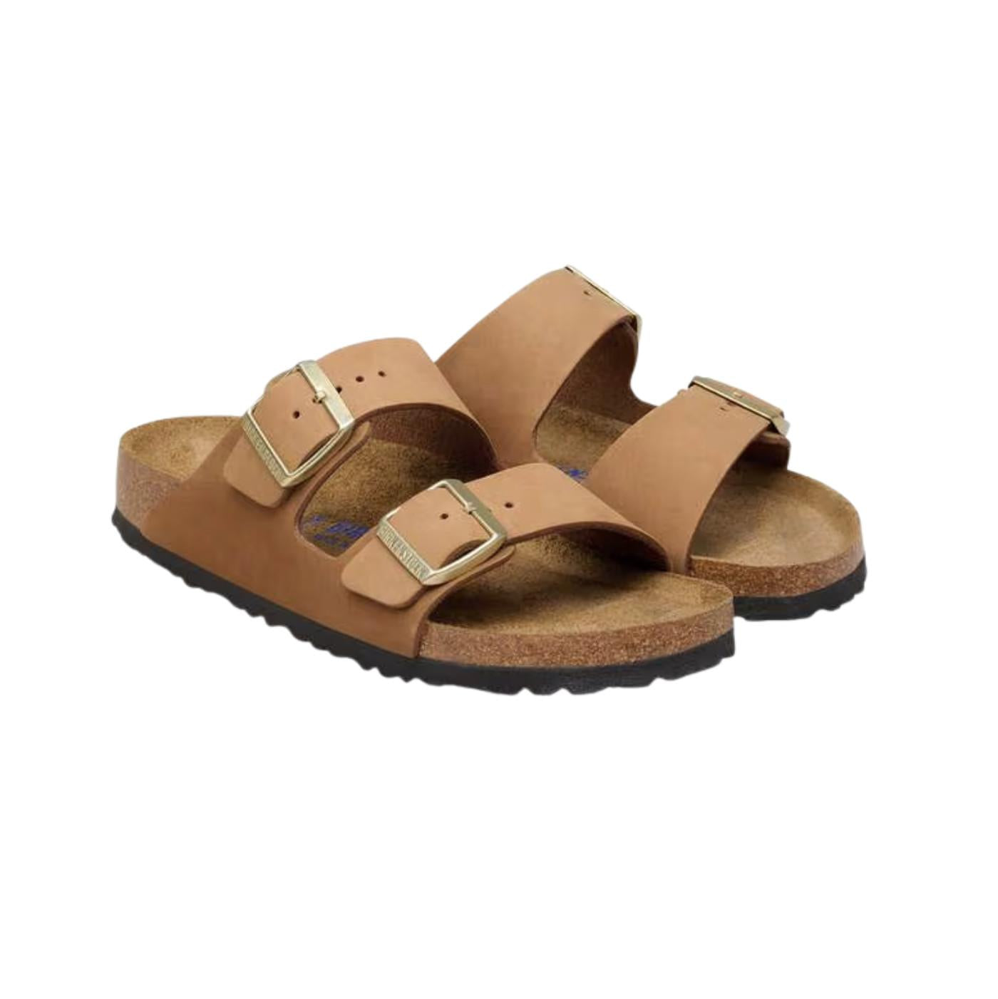Birkenstock Arizona Soft Footbed Nubuck Leather Mink sandalo unisex in nabuk soft footbed narrow fit 