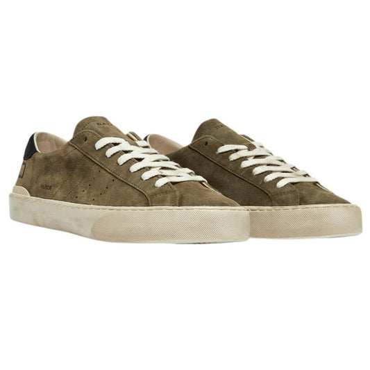 DATE Hill Low Suede Army HL SD AR sneaker uomo in camoscio verde militare 