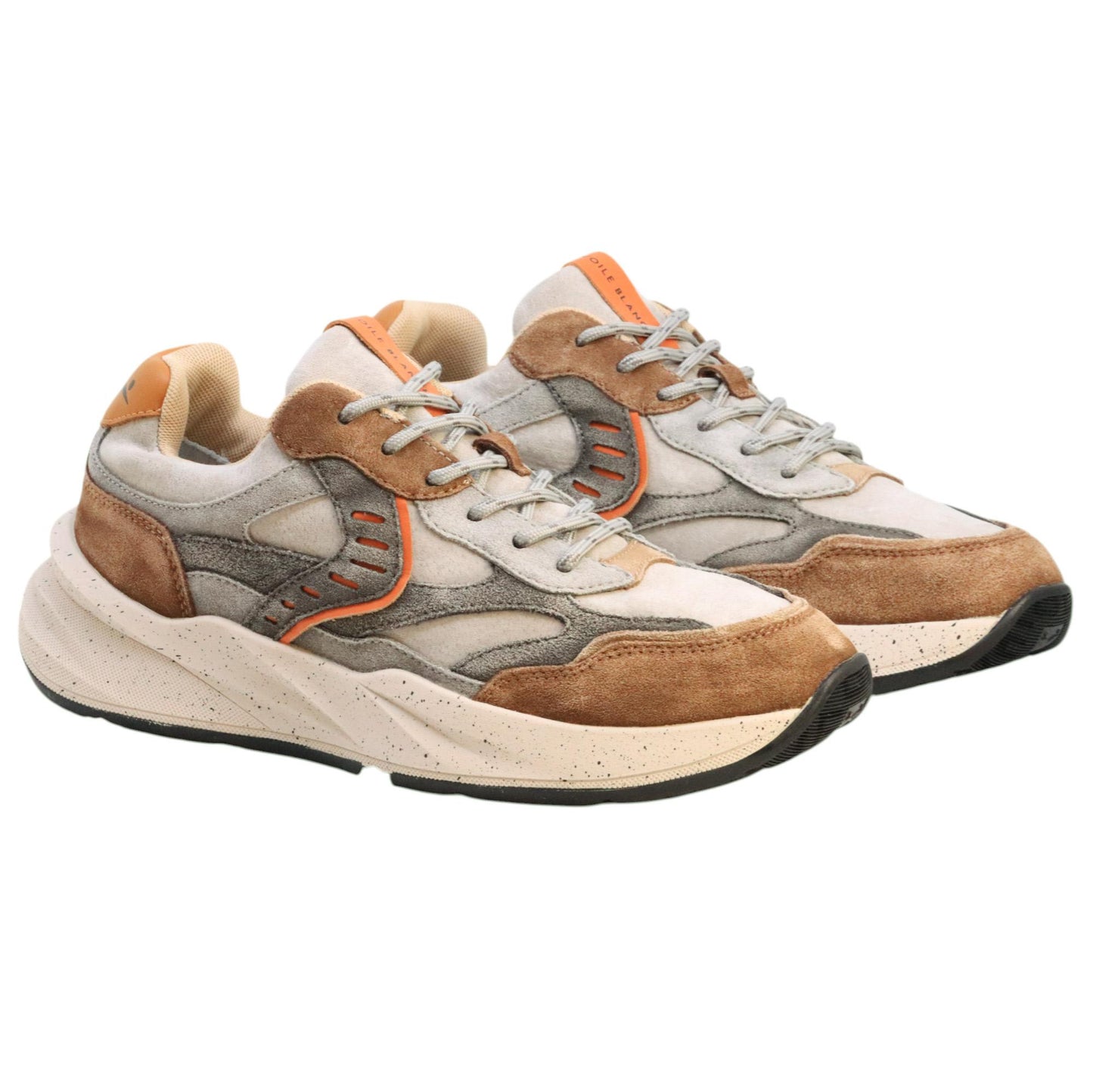 Voile Blanche CLUB22 sneaker uomo in pelle e suede marrone 
