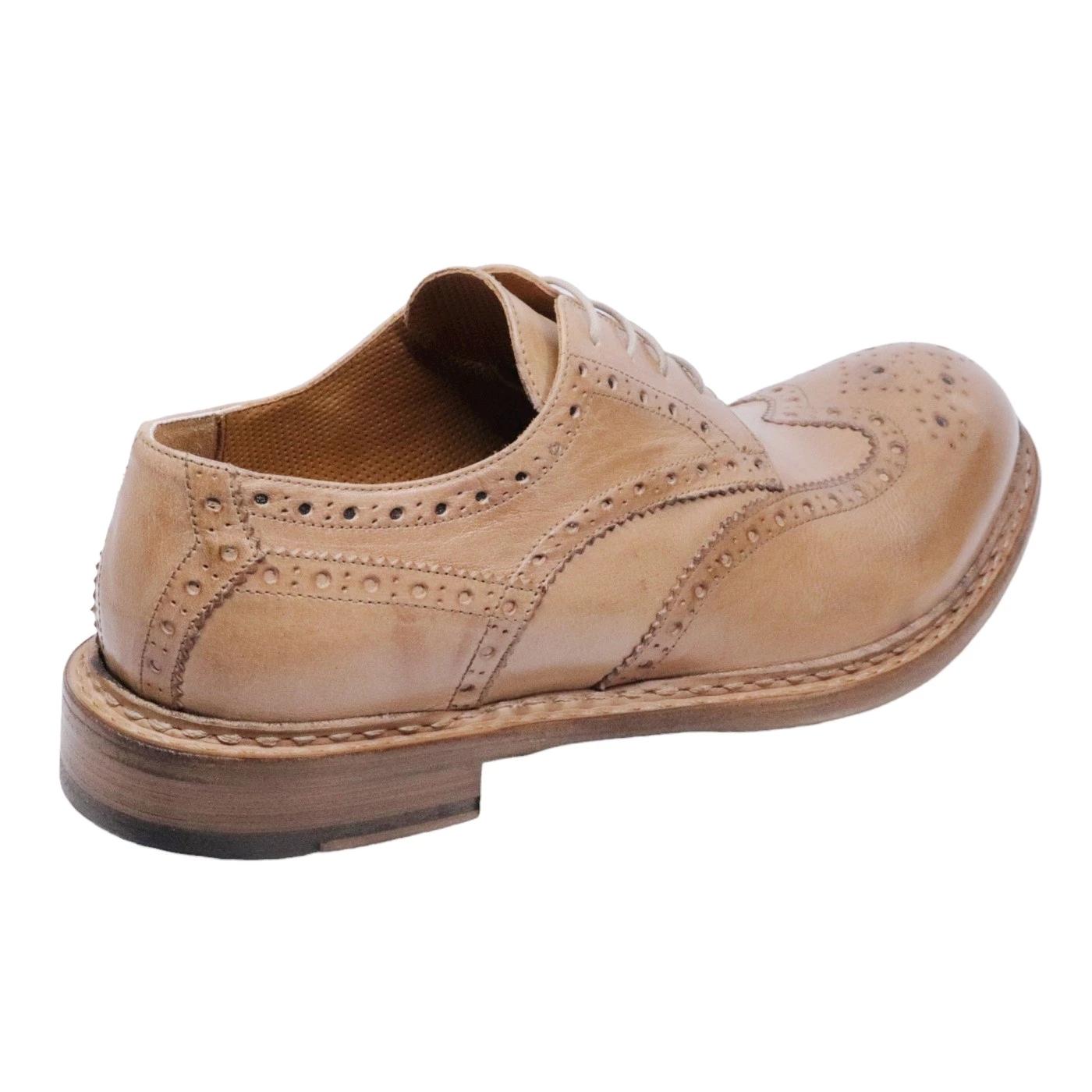 Scarpa Derby imperiale da uomo Crispiniano 481 in pelle color yuta 