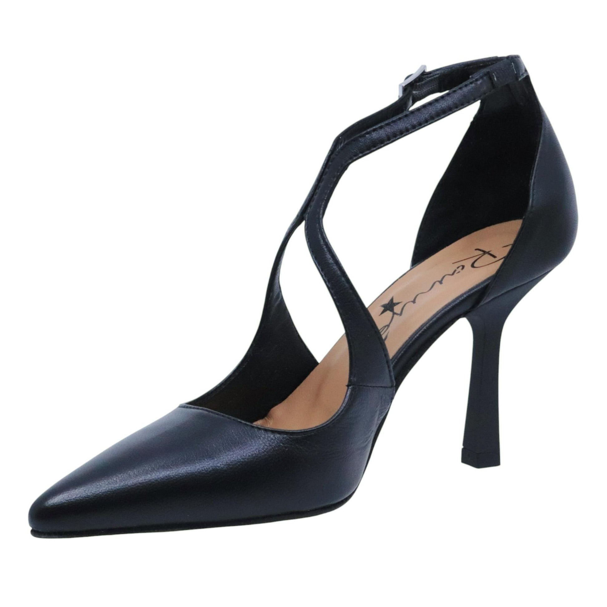 Décolleté donna Ranye Adele in pelle nera<BR/> 