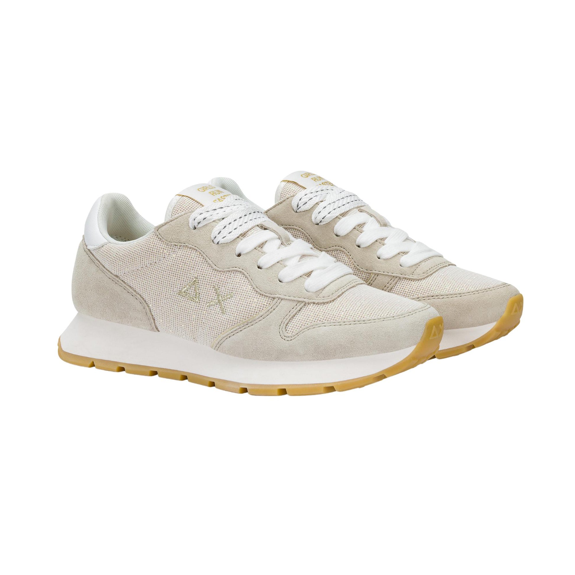 Sun68 Ally Glitter Z36203-43 sneaker donna in camoscio e lurex oro 
