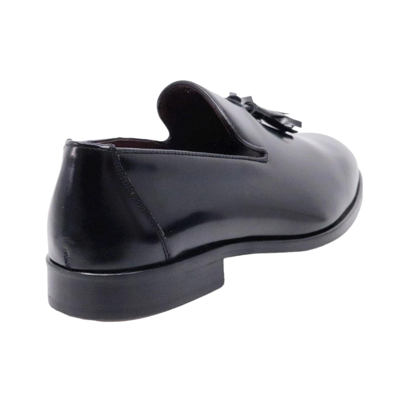 Mocassino Antica Cuoieria da uomo in pelle nera spazzolata 