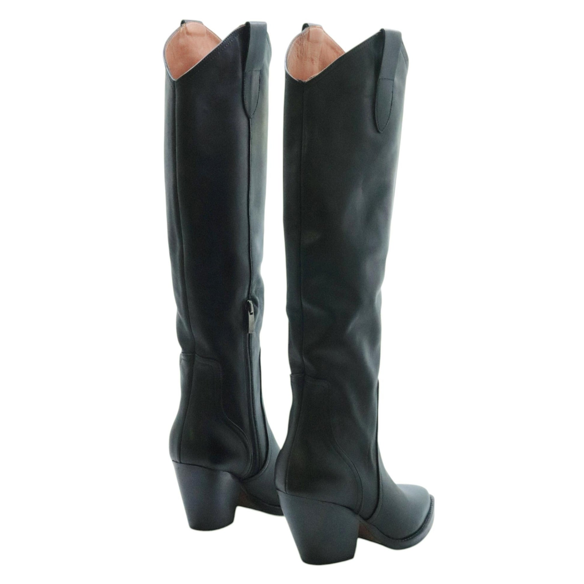 Curiositè TX9 stivale texano donna in pelle nera 