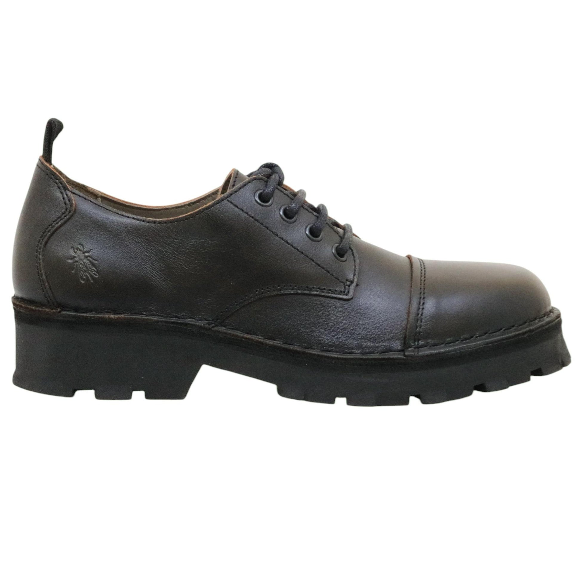 Fly London KLOU134 scarpa stringata uomo in pelle nera 