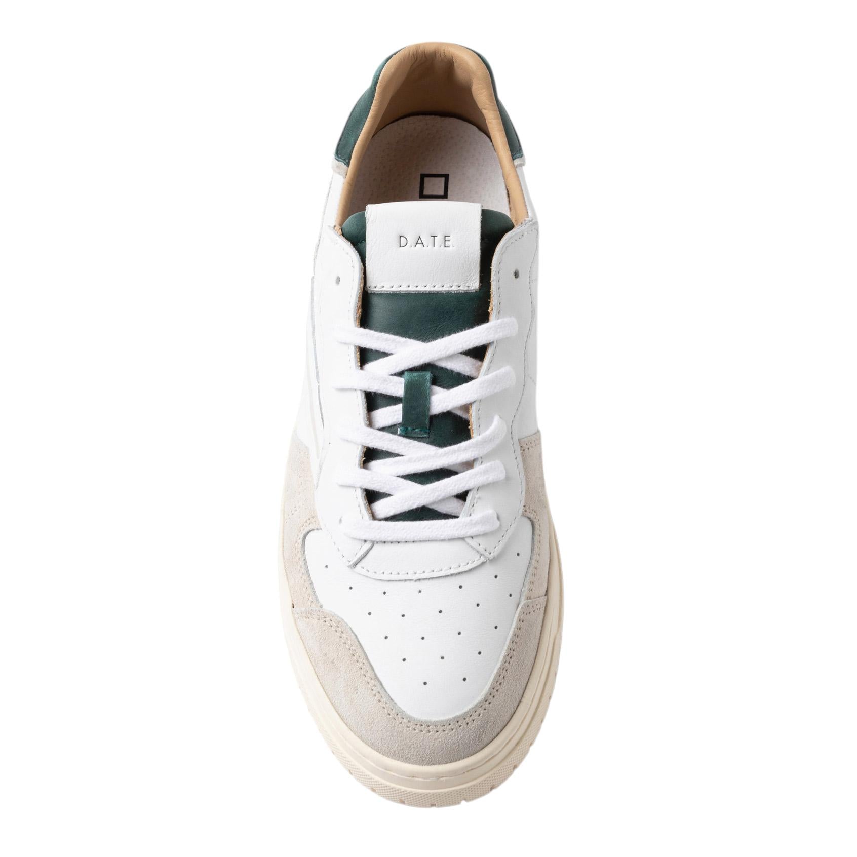 D.A.T.E. Torneo Pure Vintage Calf sneaker uomo pelle bianco-verde 