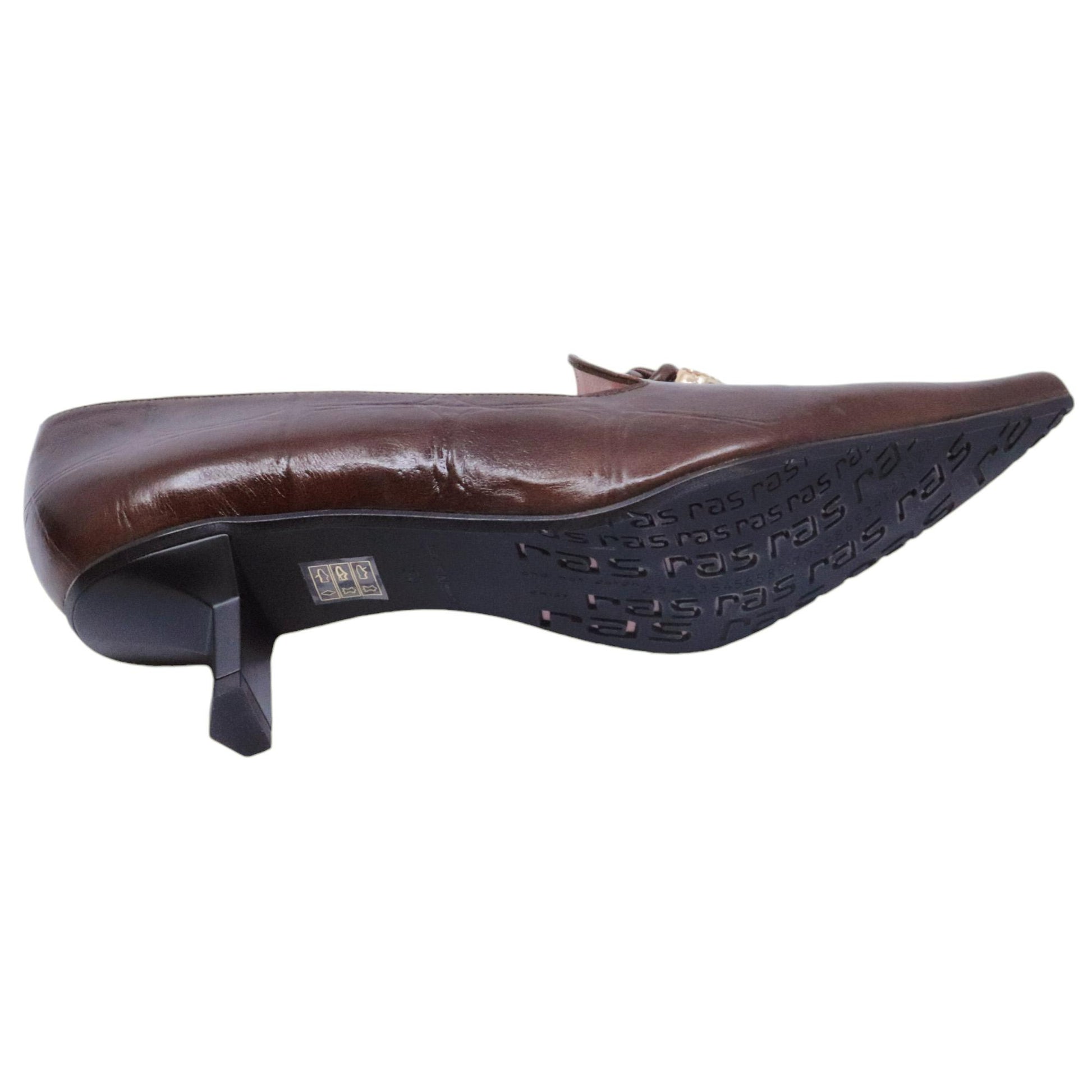 Ras 7746 decolletè da donna in pelle marrone 