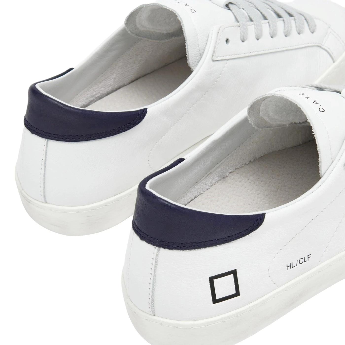 DATE Hill Low Calf White Blue HL-CA-WL sneaker uomo in pelle bianca 