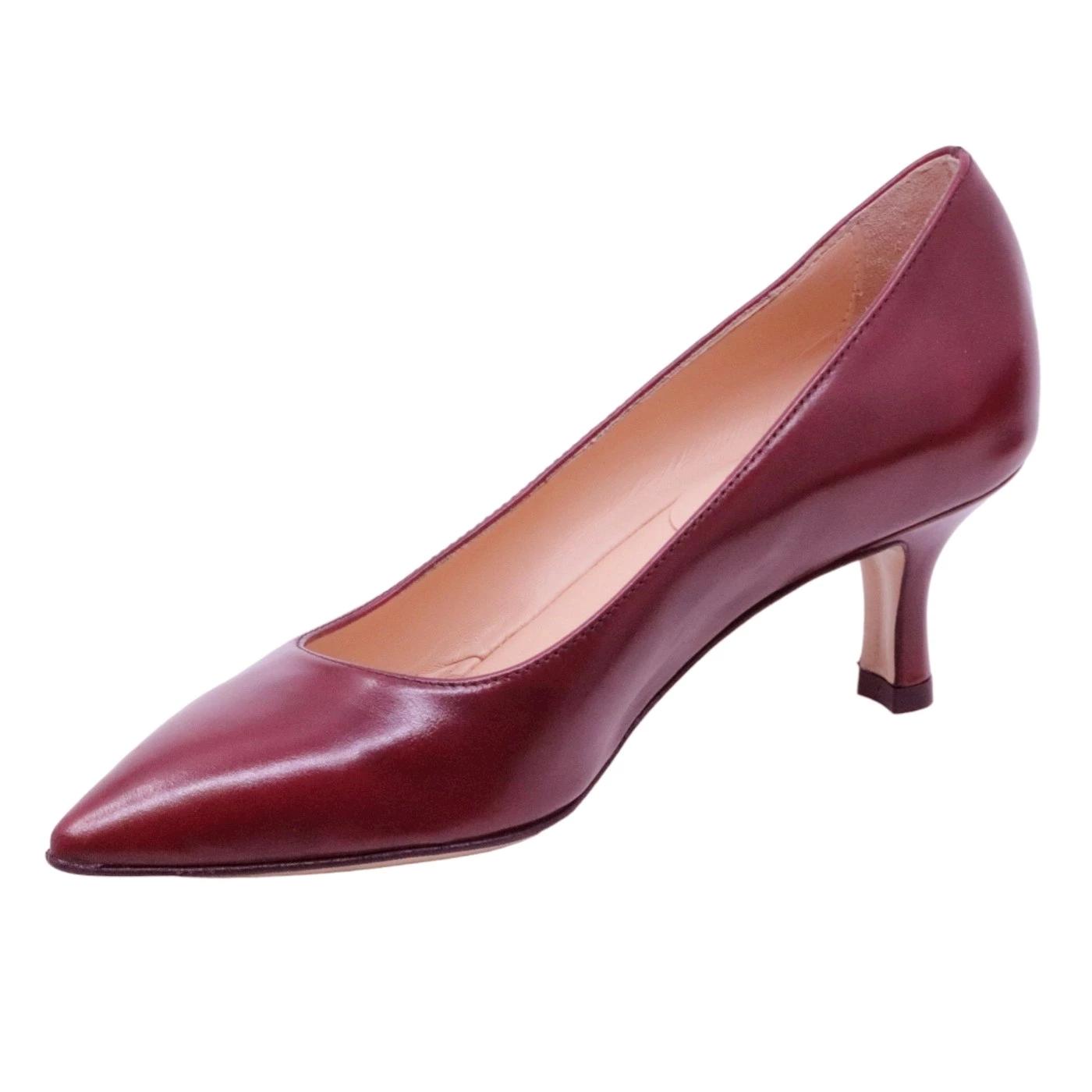Décolleté donna Le Briella Z892 in pelle bordeaux con sfumature in nero 