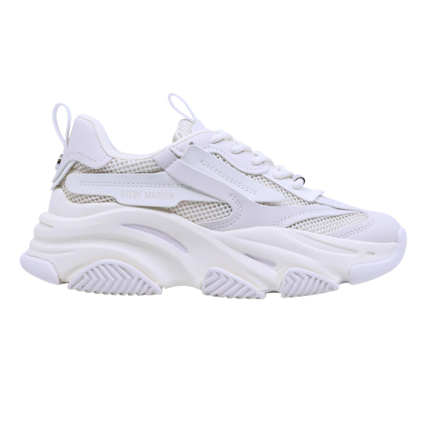Steve Madden Possession sneaker donna in tessuto bianco e argento 