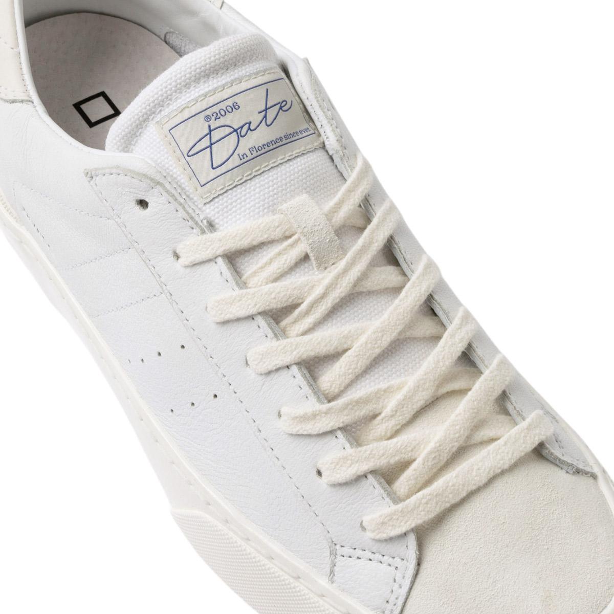 DATE Hill Low Basic White HL BA WH sneaker uomo in pelle bianca 
