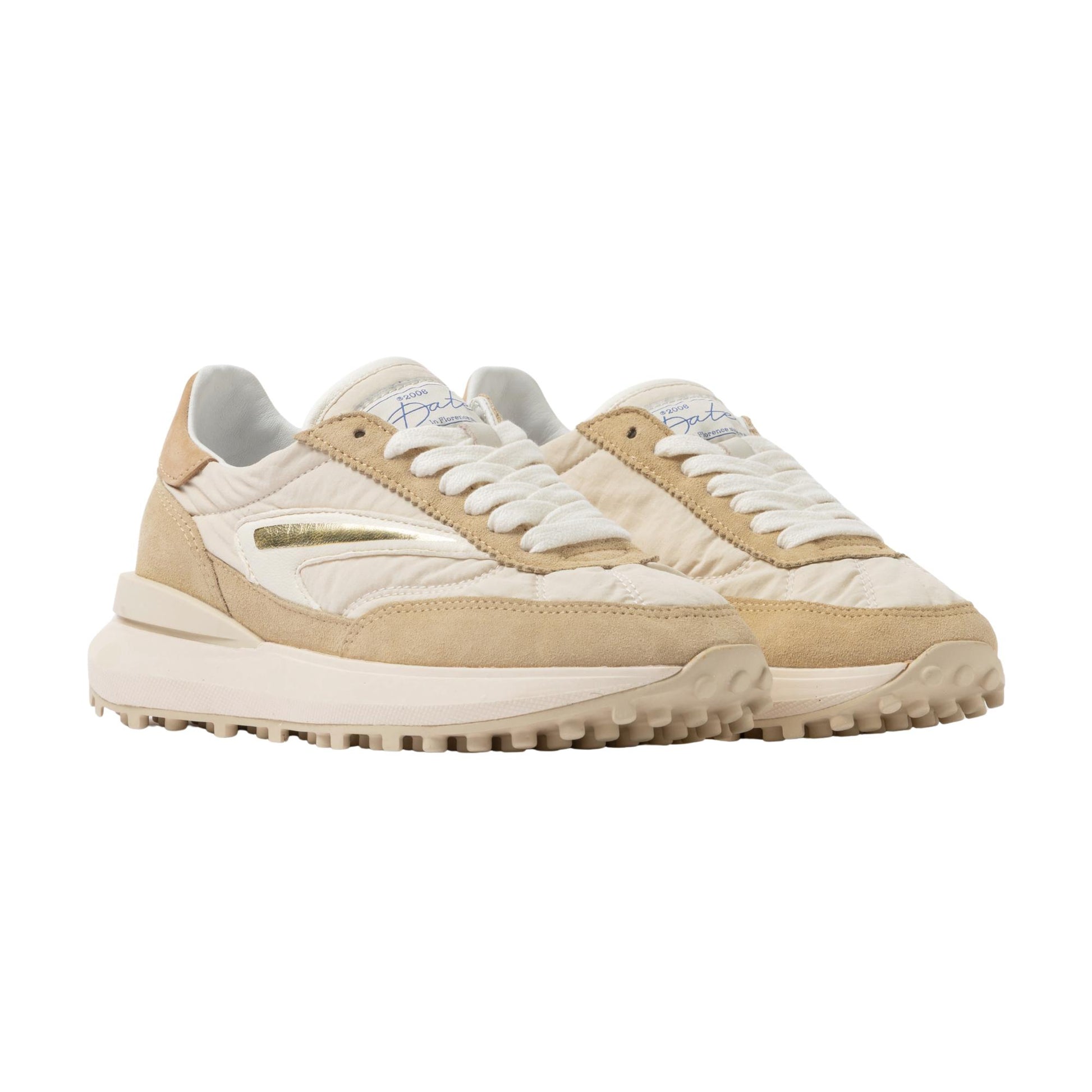 D.A.T.E. Athleta Nylon AT-NY-IV sneaker donna in nylon e suede color ivory 