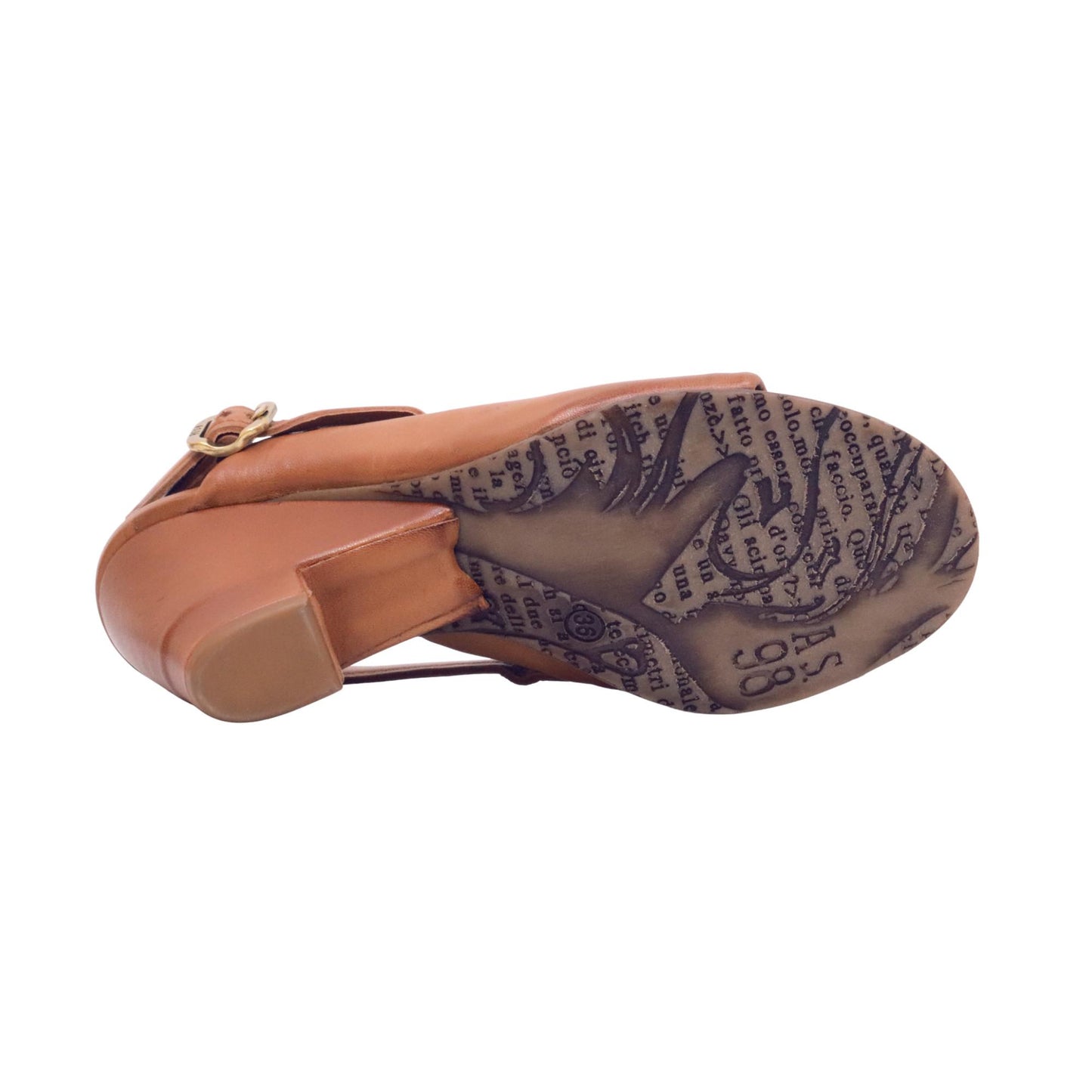 A.S.98 Tabiha C35001 sandalo donna in pelle camel con tacco 